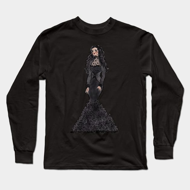 Wednesday Addams Goes to the Ball Long Sleeve T-Shirt by The Mindful Maestra